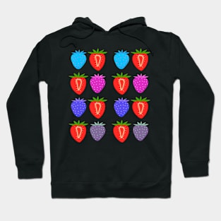 Cute Strawberry Pattern Boho Art Hoodie